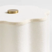 Ola Warm White Linen Mini Table Lamp 13"