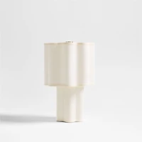 Ola Warm White Linen Mini Table Lamp 13"