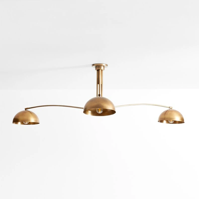 Olia Brass Metal Semi-Flush Mount Light 63"
