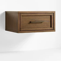Set of 2 Oliver Deep Brown Wood Floating Kids Nightstand with Drawer
