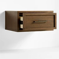 Set of 2 Oliver Deep Brown Wood Floating Kids Nightstand with Drawer