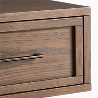 Set of 2 Oliver Deep Brown Wood Floating Kids Nightstand with Drawer