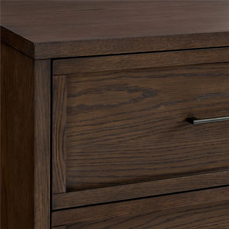 Oliver Deep Brown Ash Wood Floating Kids Nightstand with Drawer