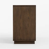Oliver Deep Brown Ash Wood Floating Kids Nightstand with Drawer