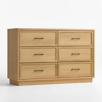 Oliver 52" Natural Oak Wood Wide 6-Drawer Kids Dresser