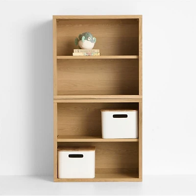 Oliver Modular Natural Oak Wood Kids Open Bookcase