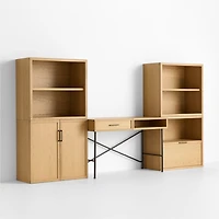 Oliver Modular Natural Oak Wood Kids Workspace Suite