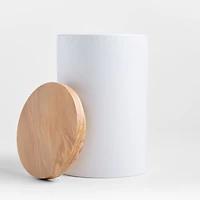 Olivewood and Matte Ceramic Canister