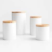 Olivewood and Matte Ceramic Canister