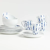 Omri 16-Piece Blue and White Dinnerware Set