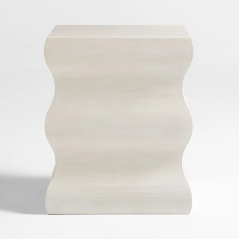 Onda Whitewashed Oak Wood Side Table