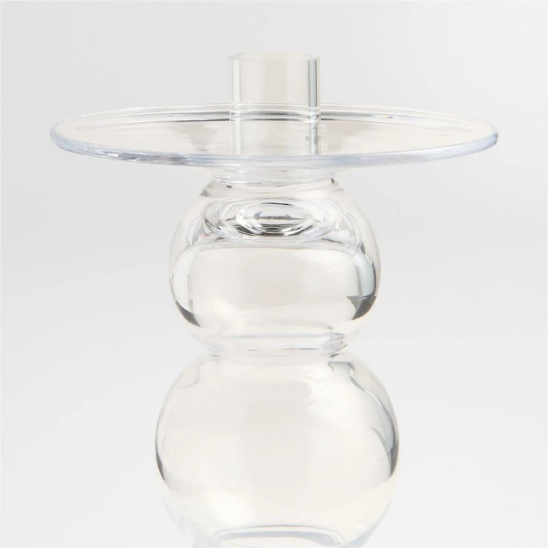 Ophelia Small Clear Glass Taper Holder 7.67"