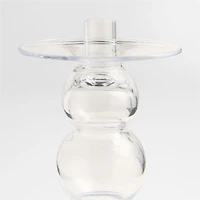Ophelia Small Clear Glass Taper Holder 7.67"