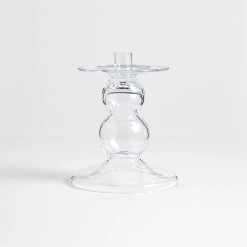 Ophelia Small Clear Glass Taper Holder 7.67"