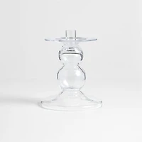 Ophelia Small Clear Glass Taper Holder 7.67"