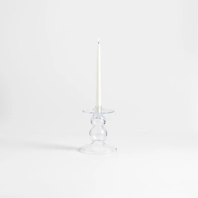 Ophelia Small Clear Glass Taper Holder 7.67"