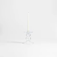 Ophelia Small Clear Glass Taper Holder 7.67"