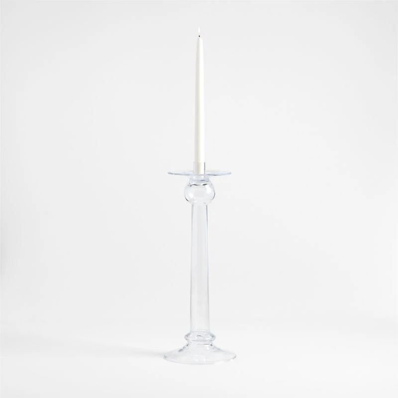 Ophelia Extra Large Clear Glass Taper Holder 17"