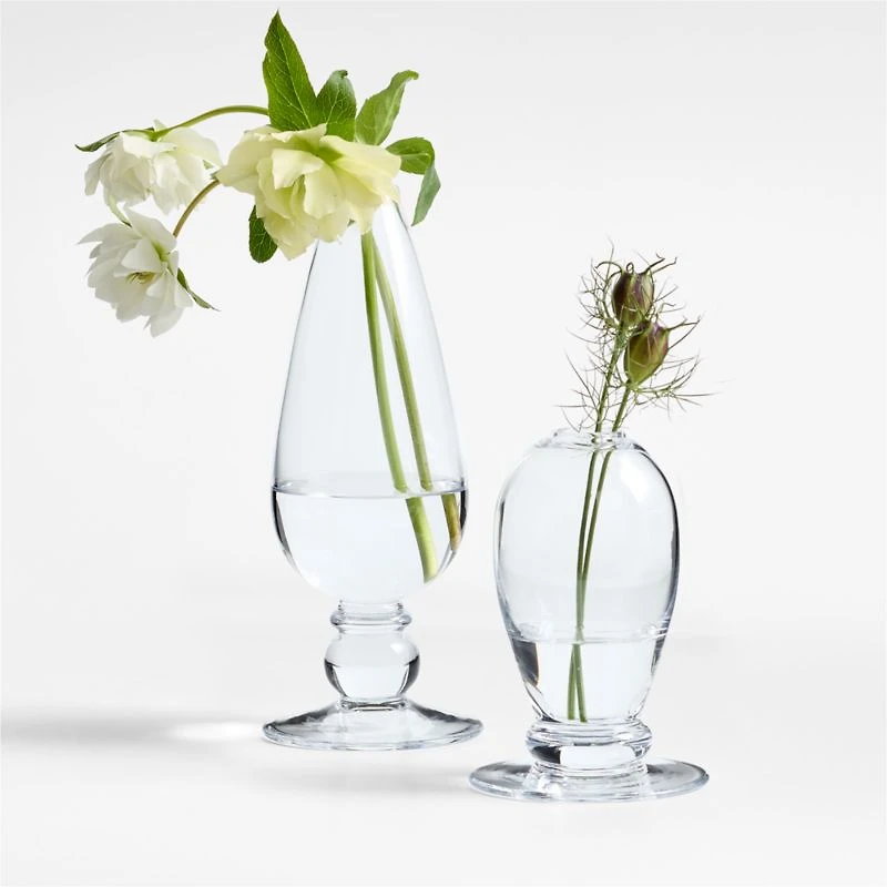 Ophelia Short Clear Glass Bud Vase 5"