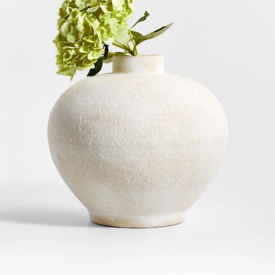 Ophelia Matte Natural Round Vase  10"