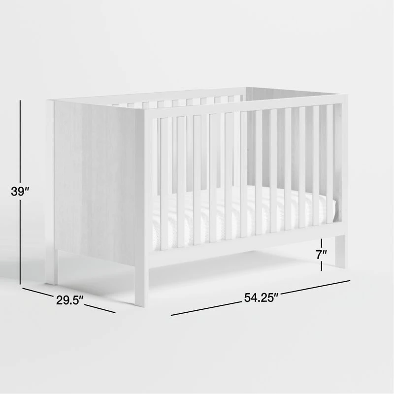Opie Two-Tone Wood and Cloud Blue Convertible Baby Crib