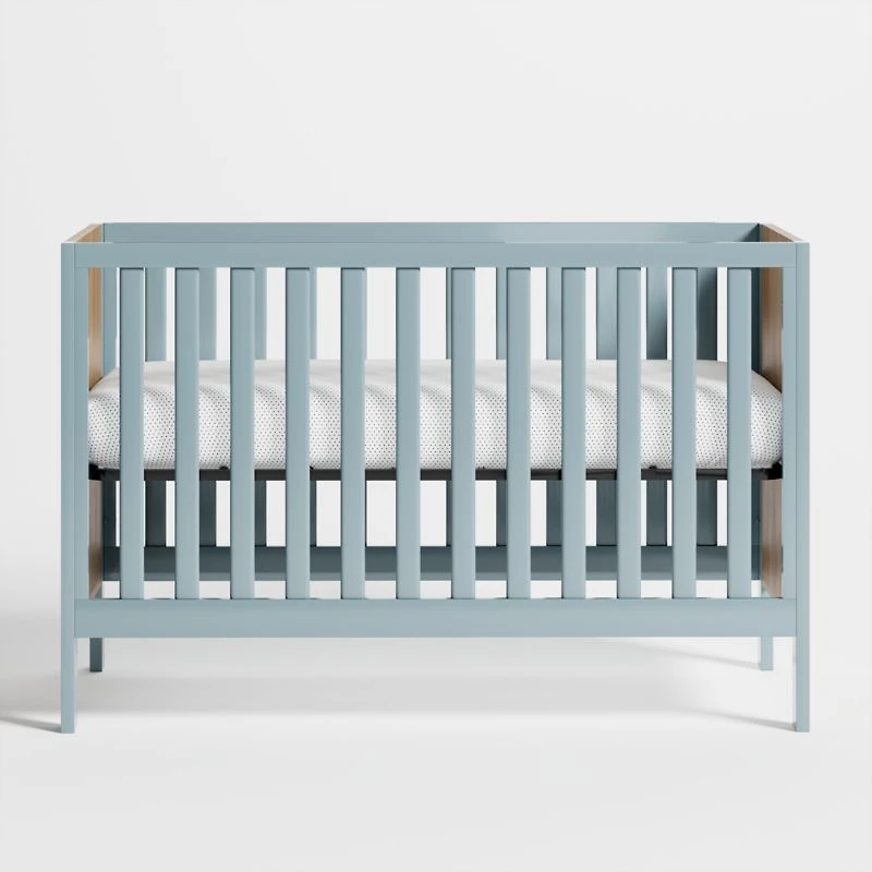 Opie Two-Tone Wood and Cloud Blue Convertible Baby Crib