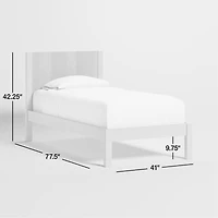 Opie Kids Twin Two-Tone Wood and Blue Cloud Bed