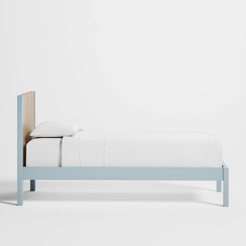 Opie Kids Twin Two-Tone Wood and Blue Cloud Bed