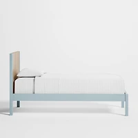 Opie Kids Twin Two-Tone Wood and Blue Cloud Bed