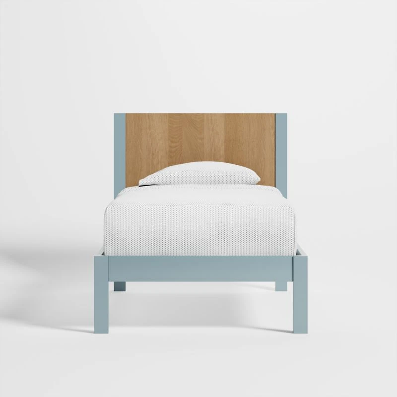 Opie Kids Twin Two-Tone Wood and Blue Cloud Bed