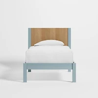 Opie Kids Twin Two-Tone Wood and Blue Cloud Bed