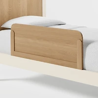 Opie Kids Twin Two-Tone Wood and Linen White Bed
