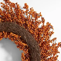 Faux Orange Mini Berry Wreath 32"