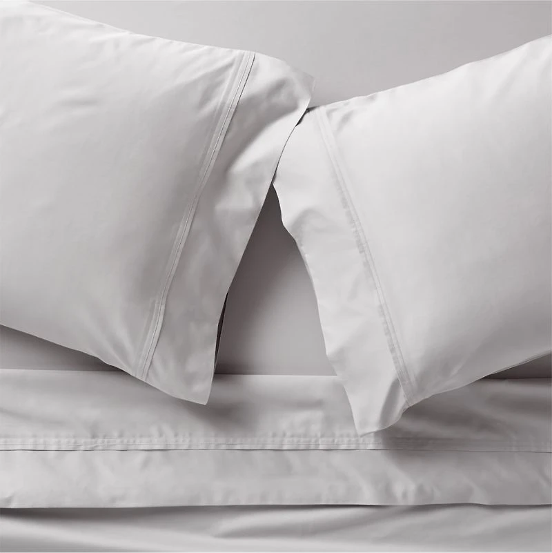 Favorite Organic Cotton Sateen Dove Grey Full Bed Sheet Set