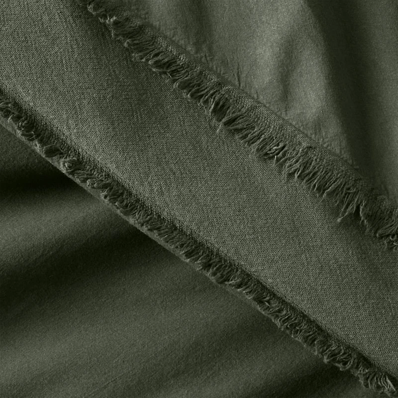 Favorite Washed Organic Cotton Ficus Green Eyelash King Duvet Cover