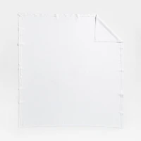 Organic Cotton White Eyelash Fringe King Coverlet