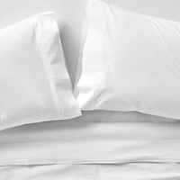 Favorite Washed Organic Cotton White King Bed Sheet Set