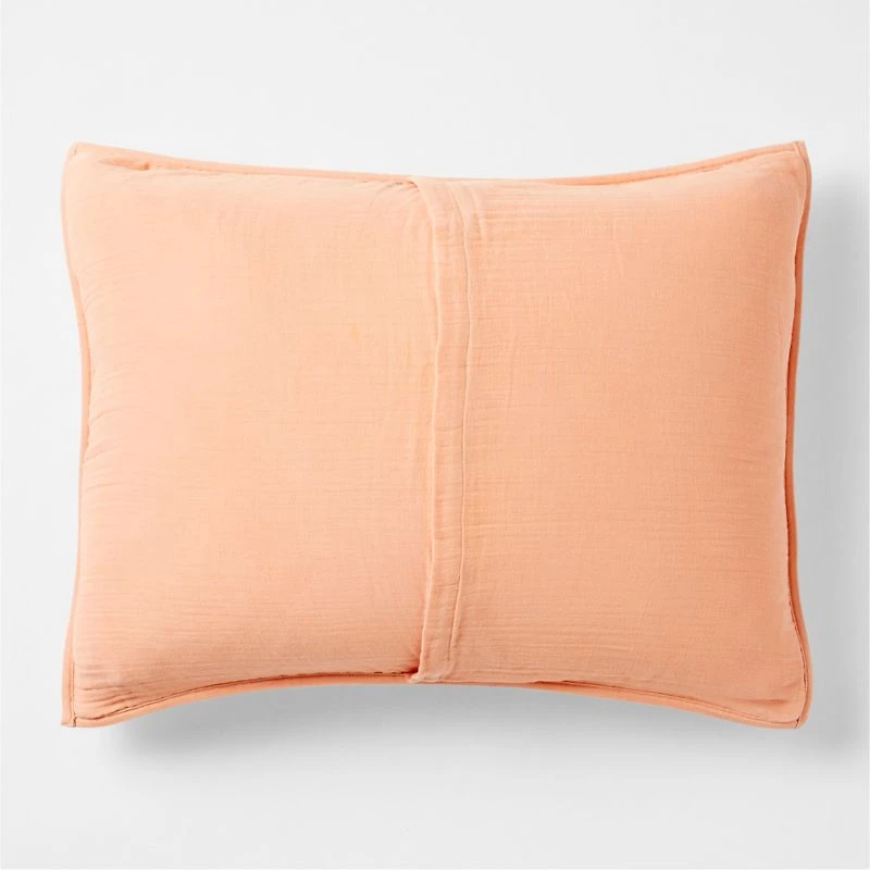 Kids Organic Reversible Cotton Gauze Pink Pillow Sham