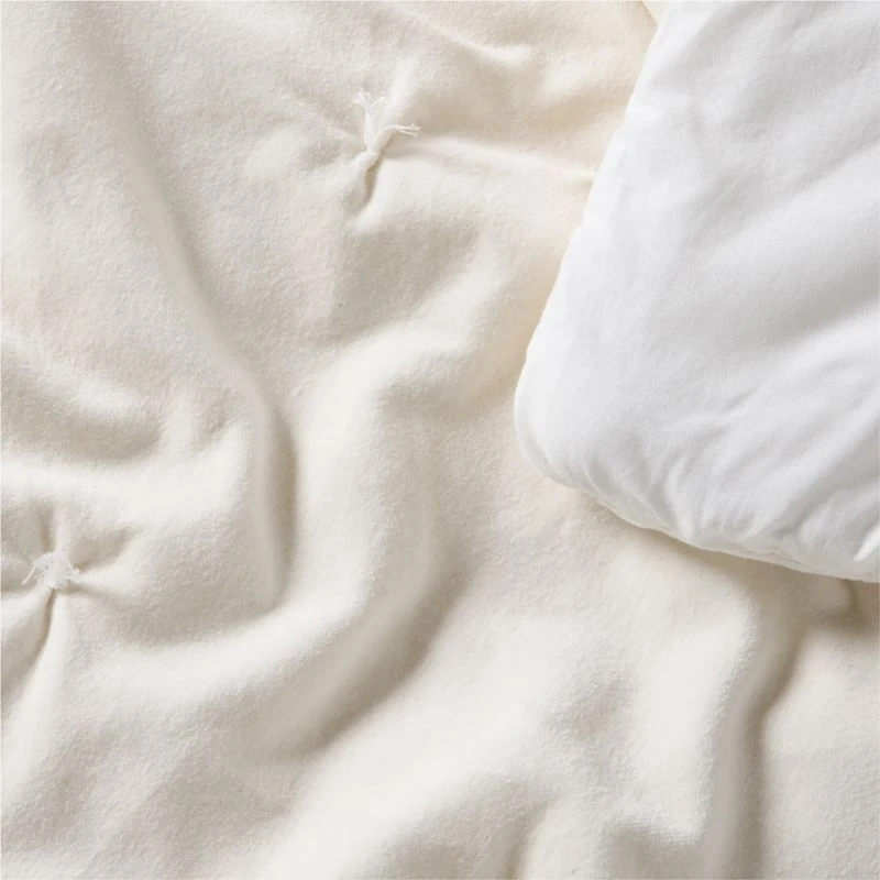 Organic Cotton Linen Velvet Arctic Ivory King Quilt
