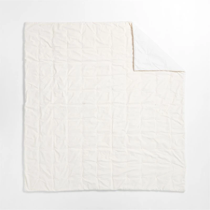 Organic Cotton Linen Velvet Arctic Ivory King Quilt