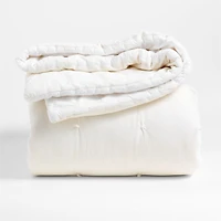 Organic Cotton Linen Velvet Arctic Ivory King Quilt