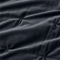 Organic Cotton Linen Velvet Midnight Navy Blue King Quilt