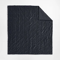 Organic Cotton Linen Velvet Midnight Navy Blue King Quilt