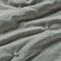 Organic Cotton Linen Velvet Shadow Sage Green Full/Queen Quilt