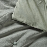 Organic Cotton Linen Velvet Shadow Sage Green Full/Queen Quilt