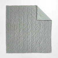 Organic Cotton Linen Velvet Shadow Sage Green Full/Queen Quilt