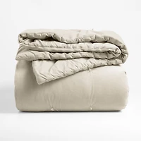 Organic Cotton Linen Velvet Sand Beige Full/Queen Quilt