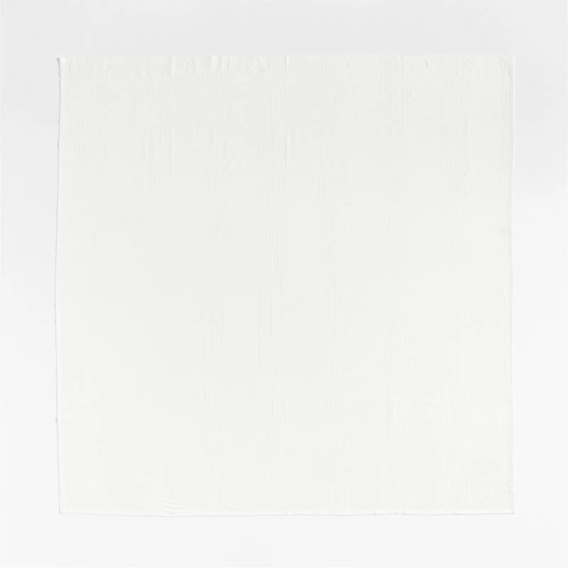 Organic Cotton White Seersucker Shower Curtain