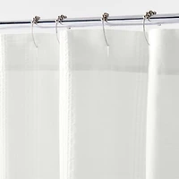 Organic Cotton White Seersucker Shower Curtain