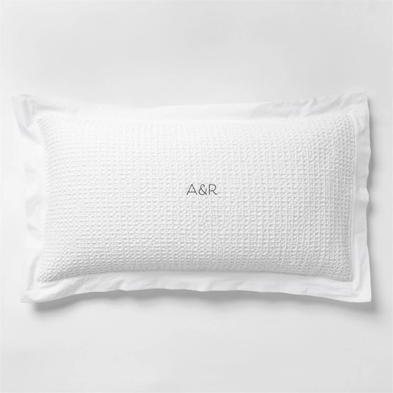 Organic Cotton Waffle Crisp White King Bed Pillow Sham